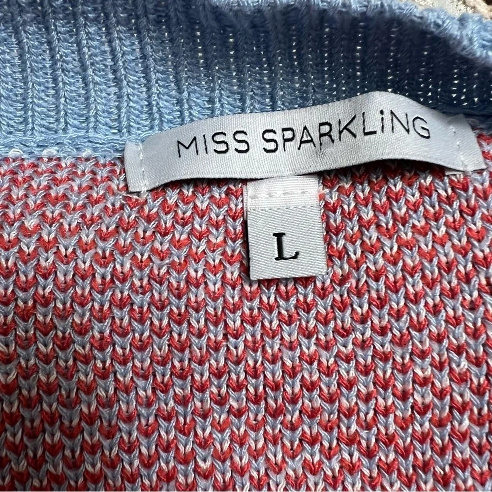 Miss Sparkling boho Mushroom field cardigan colorful red green blue large EUC - Picture 8 of 9